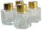 Ougual Set of 4 Hexagonal Column Glass Essential Oils Diffuser Bottles 60ml (Gold Cap)