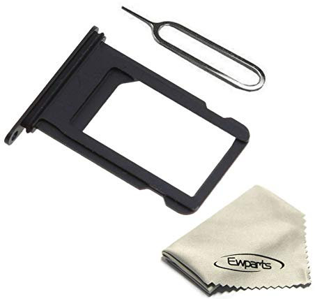 Ewparts Sim Card Holder Slot Replacement Part for iPhone 8 Plus Sim Card Tray (Black)