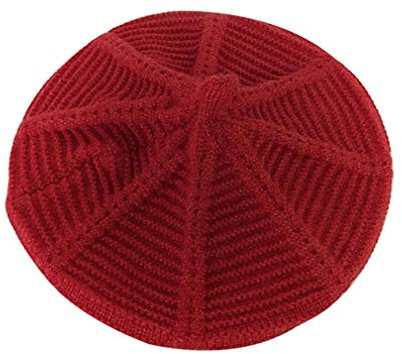 Xiang Ru Warme Mütze für Herbst und Winter, einfarbig, Kürbis-Mütze, Unisex, Rot