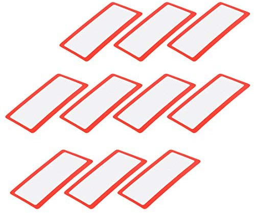 Lupe – Lupe, Fresnellinse, 75 mm x 40 mm, 3 x 300% Lupe, für Kreditkarten, Macular, Degeneration Maps, Schmuck, Repair Fire Starter, Rot, 10 Stück