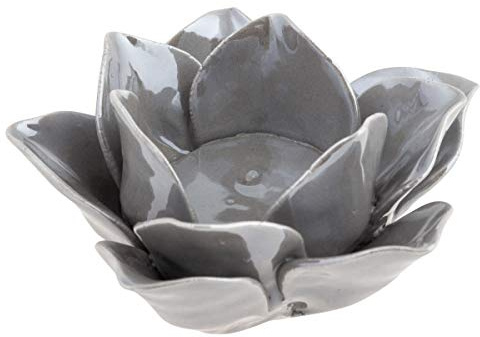 Karma Gifts Lotus Teelichthalter aus Keramik