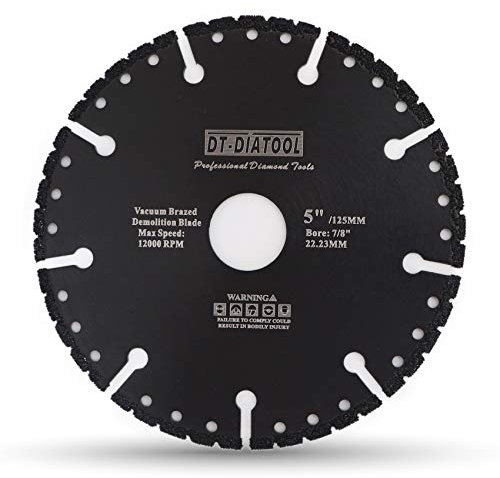 DT-DIATOOL Diamant-Trennscheiben 125 x 22,23 mm Mehrzweck Sägeblatt für Stahlbeton Metall Alu Bewehrung Eisen PVC Alle harten Materialien