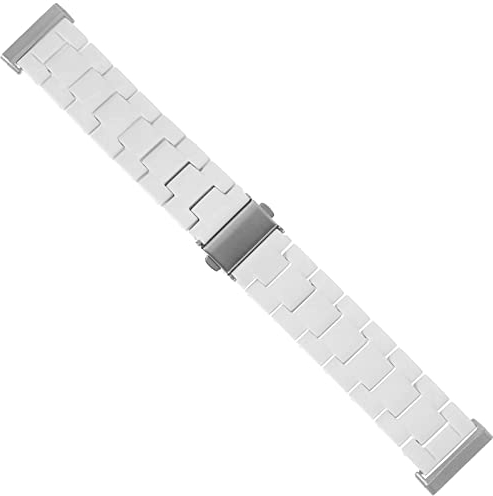 Hemobllo Kompatibel für Versa3 / Sense Armband Harz Armbänder Metall Business Armband Ersatz Armband Teile (Weiß)