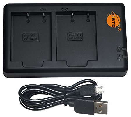 DSTE Chargeur de batterie double USB compatible avec les batteries Fujifilm NP-W126, NP-W126S comme BC-W126 – Alimentation via câble de charge micro USB vers USB-A 2.0