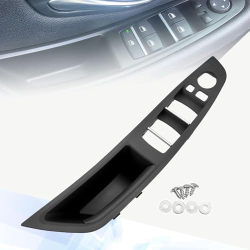 UCkasayfy Driver Side Türgriff Innen Kompatibel mit BMW 5er F10/F11/F18 2010-2016, Fensterschalter Armlehne Panel für Linkslenker Schwarz