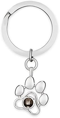 Glooraca Personalisierte Foto Projektion Halskette Benutzerdefinierte Projektion Halskette with Haustier Foto Hund Pfote Halskette für Geschenk