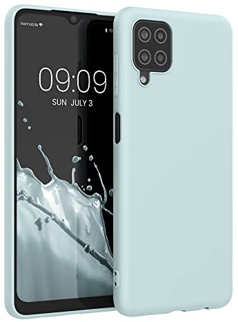 kwmobile Hülle kompatibel mit Samsung Galaxy A12 Hülle - weiches TPU Silikon Case - Cover geeignet für kabelloses Laden - Cool Mint
