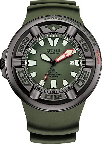 Citizen Herren Eco-Drive Solar Armband-Uhr aus Edelstahl mit Kautschuk Band - Promaster Marine Diver - BJ8057-17X