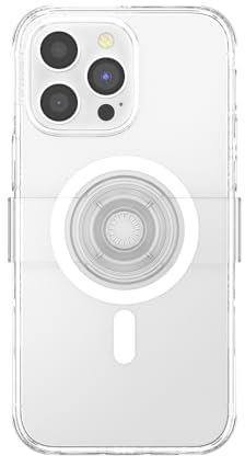 PopSockets iPhone 14 Pro Max Case with Phone Grip and Slide Compatible with MagSafe, Wireless Charging Compatible - Clear