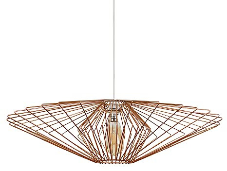 MiniSun | Extra Large Disperse Geometric Design Copper Wire Basket Cage Ceiling Pendant Light Shade | Shades & Home Improvements Essential | 695mm Shade Width