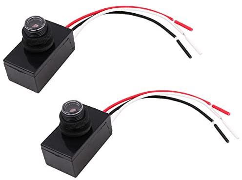 VOANZO 2 Pakete Sonnenlichtsensor für Außenbeleuchtung 120-277V Lichtschranke Fotozellen-Lichtsensor für Außenbeleuchtung