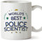 MUGFFINS Tazas para POLICÍA CIENTÍFICA - En Inglés - World's Best - 11 oz / 330 ml - Regalo original y divertido