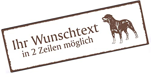 Türschild Rottweiler Namensschild personalisiert mit Gravur- 150mm x 50mm - selbstklebend