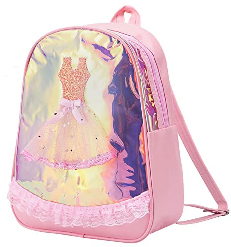 besbomig Balletttasche Mädchen Ballerina Tanztasche Prinzessin Umhängetasche Sporttasche für Kinder und Teenager Groß Rucksack für Gym Schwimmen Rosa