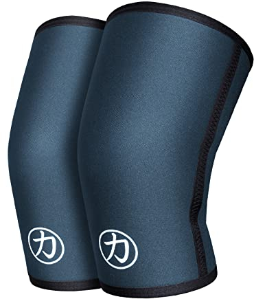 Strength Shop 7mm Neopren Kniebandage für Damen & Männer, 1 Paar (XL), Farbe: Grau, extrem reißfeste & belastbare IPF Wettkampf Knee Sleeves, ideal für Powerlifting, Kraftsport & Co.