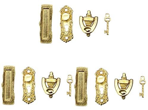 Toyvian 12 Stück Simulation Türzubehör Metallverkleidung Spielset Zubehör para Cuartos Miniatur-Hardwares Miniatur-Metalldekor -Türteile Mikroszene Puppenhaus Spielzeug