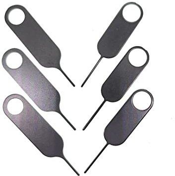 6 Pack PHONSUN Universal Sim Card Tray Removal Tool SD Opening Eject Pin fits Keyring for iPhone iPad Samsung Galaxy Google Pixel Motorola Phones - 3 Small and 3 Large