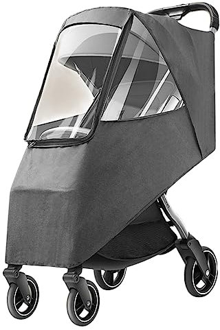 Kinderwagen-Regenmantel, Universeller Outdoor-Kinderwagenschutz (Leinengrau)