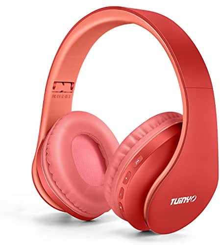 TUINYO Wireless Headphones Over Ear, Bluetooth Headphones with Microphone, Foldable Stereo Wireless Headset-