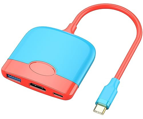 Switch Dock for Switch/OLED, Switch Dock Station for TV, Switch Docking Station with HDMI/PD/USB3.0, Switch HDMI Adapter for Switch Accessories