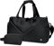 Ceneda Sporttaschen Klassische Reisetasche mit Schuhfach und Kulturtasche Sporttasche Damen Herren Tragbare schwimmtasche Sporttasche groß Gym travel Bag Wochenendtasche Yoga Tasche(Schwarz)