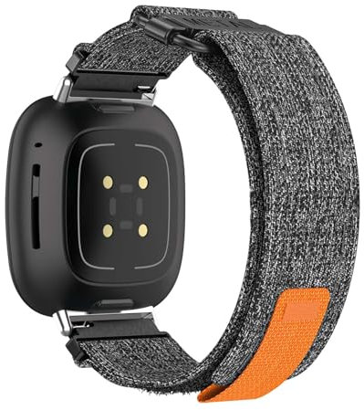 Nylon Armbänder für Fitbit Versa 4/Versa 3/Sense/Sense 2 Armband Weiches Atmungsaktive Canvas Verstellbare Sport Ersatzarmband Kompatibel mit Fitbit Versa 4/Versa 3/Sense/Sense 2 Uhrenarmband (1)