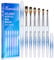 KEMEISI 6PCS Acrylic Nail Brush Set, Sizes 02/06/08/10/12/16 Kolinsky Art Brushes for Application, Sturdy Handle Oval Shaped Powder Nail Design Tools for Professional Manicure DIY