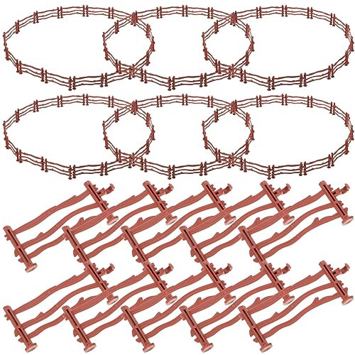 PATKAW Plastic Corral Fence Toy Accessories: 100PCS Toys Fence - Horse Corral Fencing Accessories - Plastic Garden Fence Toys Farm - Animals Horses Figurines Fence Panels