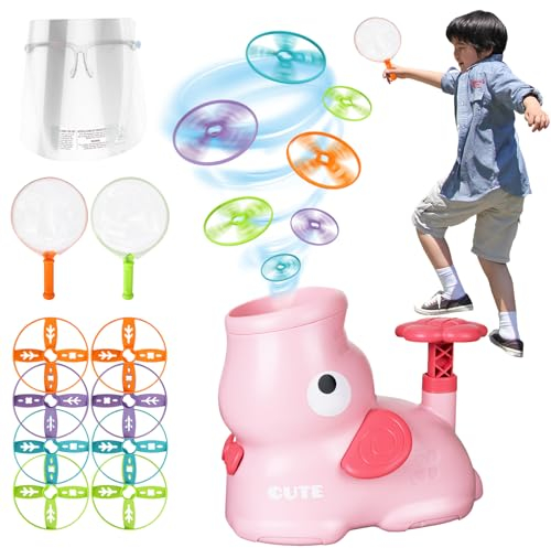 GUBOOM Fliegende Untertasse Launcher Spielzeug, Pop-up Flying Saucer, Step-on Flying Discs Launcher Toy für Kinder, Lustiges Outdoor oder Indoor Spielzeug ab 3-10 Jahre Junge Mädchen
