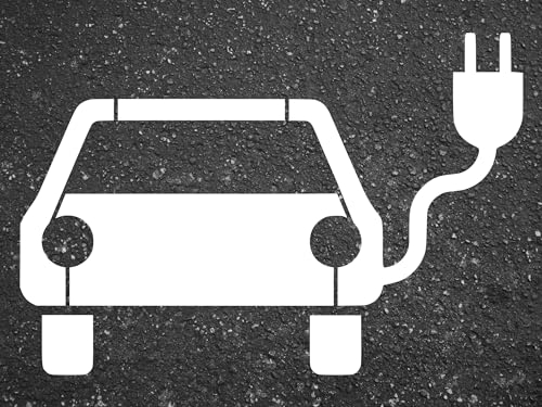 gravurfix Schablone Elektroauto | Sprühschablone Bodenmarkierung E-Auto Ladestation Wallbox verschiedene Größen 60x60cm, 50x50, 40x40 (50x50cm)