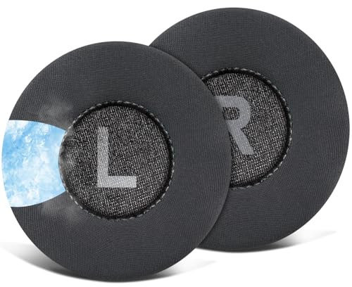 SOULWIT 70mm Almohadillas Repuesto para Logitech Zone 300/Zone 301/Zone 305 Inalámbricos Auriculares, Almohadillas con Tejido de Seda de Hielo, Espuma de Aislamiento de Ruido - Zone 300 CG Negro