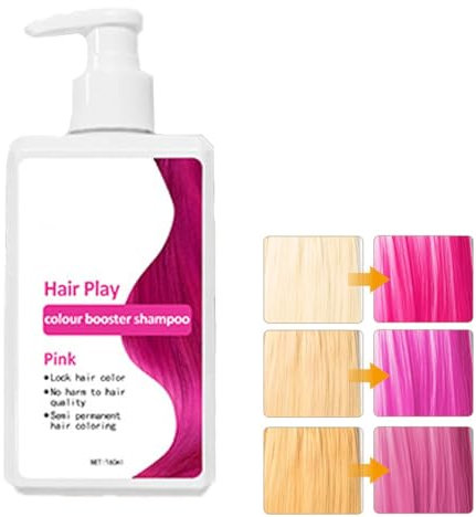 3-in-1-Sofort-Haarfärbeshampoo for langanhaltende Farbe, natürliches Haarfarbenshampoo for Frauen und Männer, Haarfärbung in Minuten, geeignet for Haare mit einem Gelbstich von 8–10 Grad(Pink)
