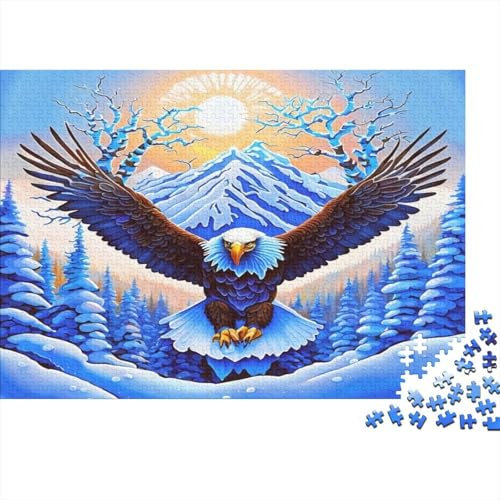 SAFGTXHTR Eagle Wooden Jigsaw Puzzle Waterproof 1000 Piece Colourful Puzzle for Adults Impossible Adults Jigsaw Puzzle Educational Games