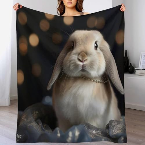 AAPZY Kaninchen Kuscheldecken,Decke, 3D-Digitaldruck Kuscheldecke, Flannel Decke, Weich Wohndecke, Sofadecke Decke Für Kinder Jungen Erwachsene （140×180cm）
