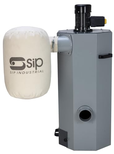 SIP Metal Dust Extractor 750W Dust Collector Grinding Fettling 30 Micron | Linishing, Bench Grinders, Ferrous, Non-Ferrous, Stainless Steel, 1100m³/hr, 2x100mm Inlets, NVR Switch, Flame Retardant Bag