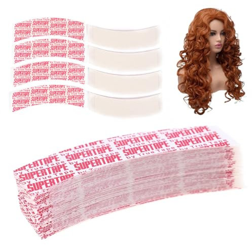 WUSJCOF 30 pièces Bande de colle pour perruque, Extra fort invisible adhésif, ruban adhésif imperméable invisible pour lace front tape, wig tape, lace wig, scotch (7.6 x 2.2 cm, Blanc)