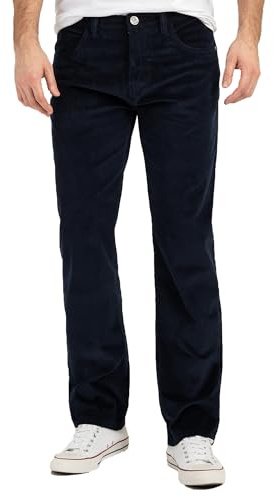 Rock Creek Herren Cordhose H-399 Navy W34 L32 Bootcut Hose Stretch Basic Regular Fit Lange Hose Stoff Hose Winterhose Männerhose