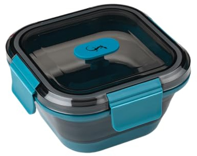FLURCH Frischhaltebox Silikon 500 ml Petrol – Faltbar und Auslaufsicher - Lunchbox für unterwegs