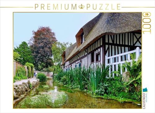 Puzzle · Reetgedecktes Haus in Veules-Les-Roses | Poesie der Normandie · 1000 Teile · Lege-Größe 64 × 48 cm · CALVENDO Puzzle
