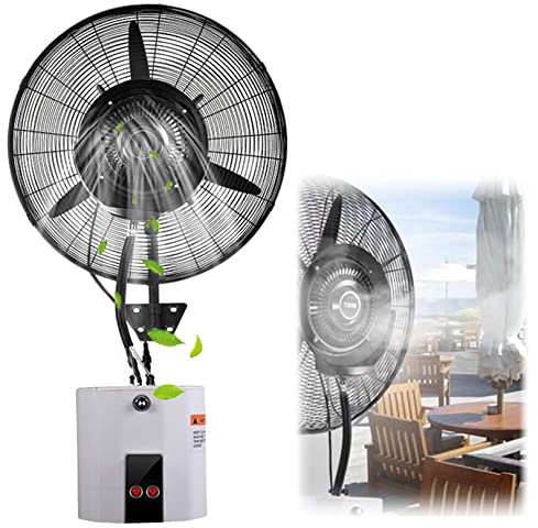 Aioneer Ventilador De Pared Nebulizador con Oscilación De 90 Grados para Refrigeración Exterior, Ideal para Patios Y Espacios De Trabajo, con 3 Velocidades.-81cm/31.9in