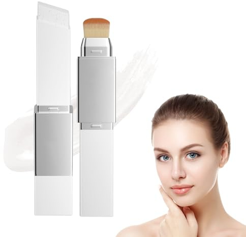 Color Changing Foundation Stick mit Bürste - 2 in 1 Foundation Stick Full Coverage - Feuchtigkeitsspendende und Leichte Abdeckcreme - Farbwechselndes Make-up Stick (Natürlich)