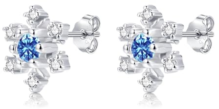 Glintara Ohrstecker Silber 925, Sterling Silber Weihnachts Ohrringe Stecker | Schneeflocke, Hypoallergen, Weihnachtsohrringe, Weihnachten, Leichte, Schmuck, Geburtstag, Geschenke, für Damen Frauen