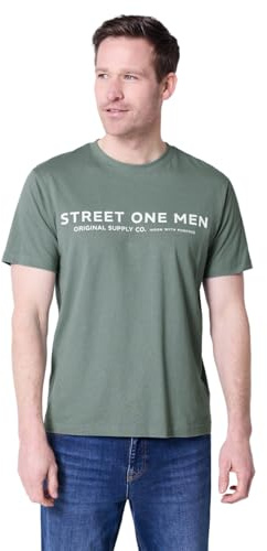 Street One Men Herren 3229643 T-Shirt mit Logo-Print (1er Pack)