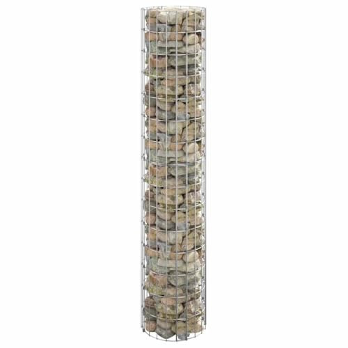 Ordellia Colonna per gabbione rotonda, in acciaio zincato, diametro 30 x 150 cm, rete metallica, recinzione da giardino, per balconi, terrazze, robusta e resistente alle intemperie
