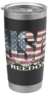 USA Freedom Vintage Style American Patriotic Stainless Steel Insulated Tumbler