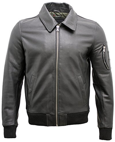 Infinity Men's A2 Black Cowhide Analine Leather Bomber Jacket 2XL