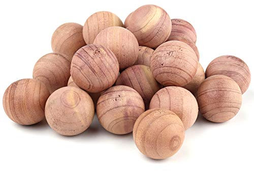 The Hanger Store 24 Cedar Wood Anti Moth Repellent Balls with Odour Protection, Wardrobe, Drawer Fresheners
