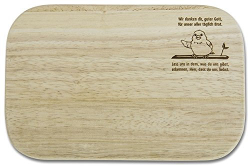 °° Frühstücksbrettchen Vögelchen mit Kinder-Gebet Wir danken dir, guter Gott