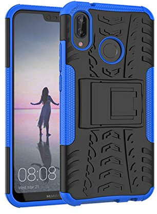 Oudoor Hülle Kompatibel mit Huawei P20 Lite | Case Panzer Hülle Cover Schutzhülle Etui Bumper | Blau