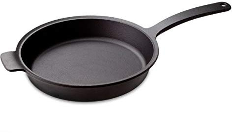 Oigen Gusseisen Brat-Pfanne Palma, rund, Ø 24cm, 5cm hoch. Eisen-Pfanne für Induktion, Induktions-Herd, Ceran, Gas, Backofen, BBQ, Grill